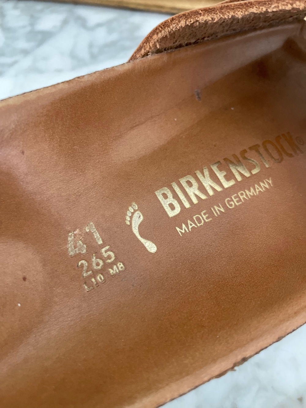 Birkenstock Madrid Big Buckle Cognac Brown Leather size 10 Oiled Gold - Picture 4 of 6